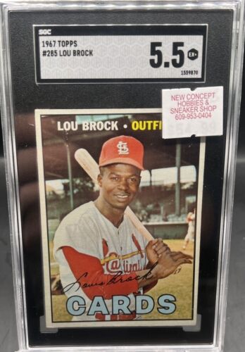 1967 Topps #285 Lou Brock St. Louis Cardinals HOF SGC 5.5 EX+