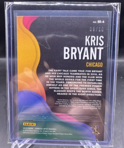 KRIS BRYANT 2019 Panini Donruss Optic Mythical Gold Prizm /10! CUBS! WS CHAMP!