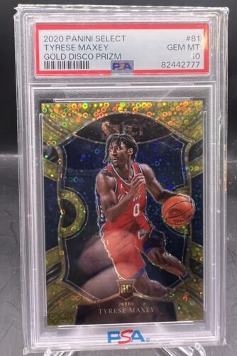 2020 PANINI SELECT GOLD DISCO PRIZM #280 TYRESE MAXEY RC /10 PSA 10! SIXERS!