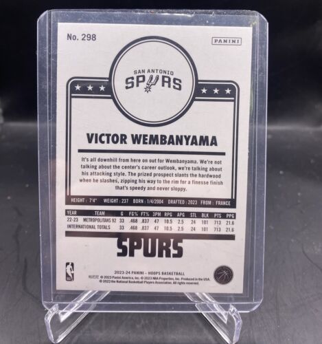 2023-24 NBA Hoops Winter #298 Victor Wembanyama Purple SP Tribute RC Spurs