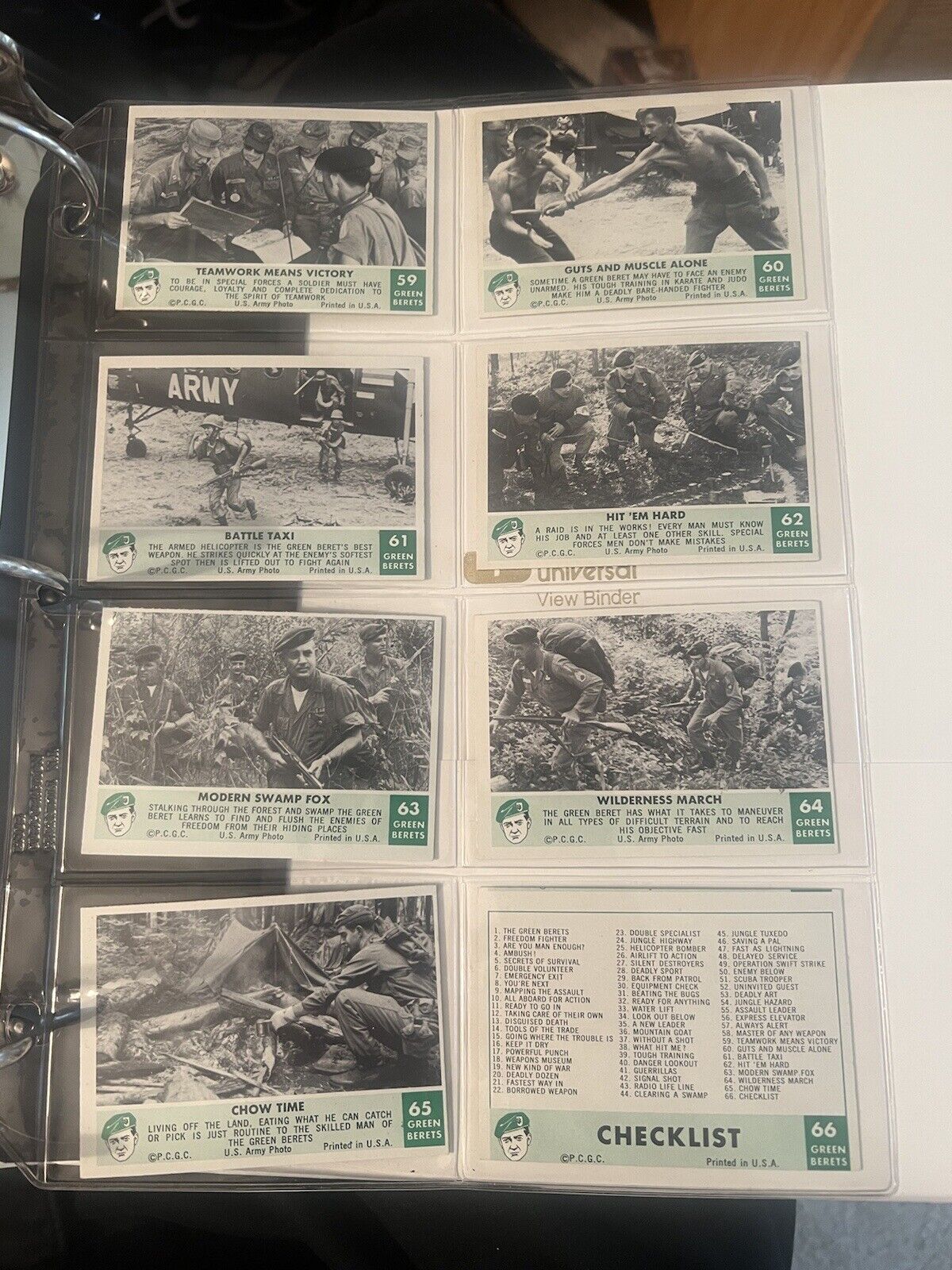 1966 Philadelphia Gum Green Berets, Complete Set of 66!!