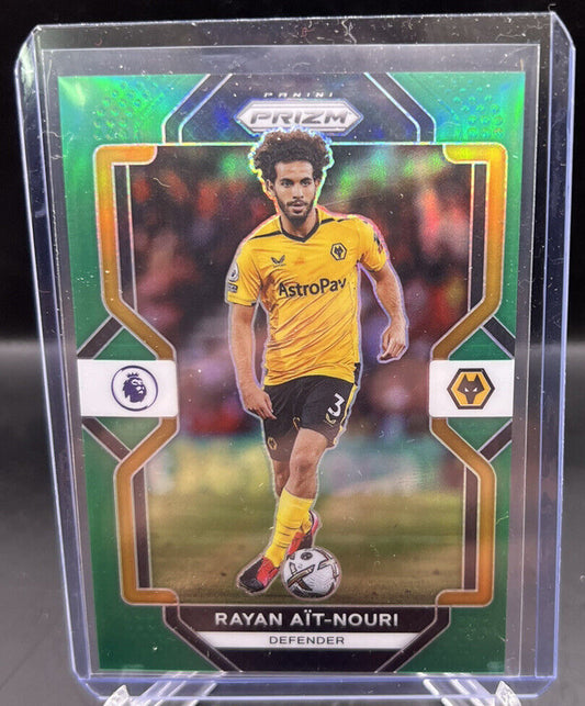 2022-23 Panini Prizm EPL Wolverhampton Rayan Ait-Nouri Green #'d 2/5 SSP!!