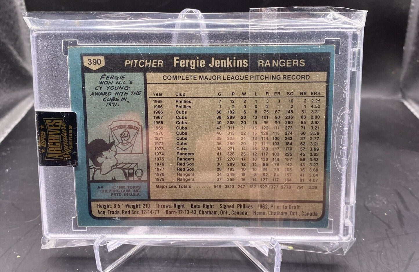 2022 Topps Archives 1980 TOPPS FERGIE JENKINS #'d /14 AUTO  HOF TEX RANGERS