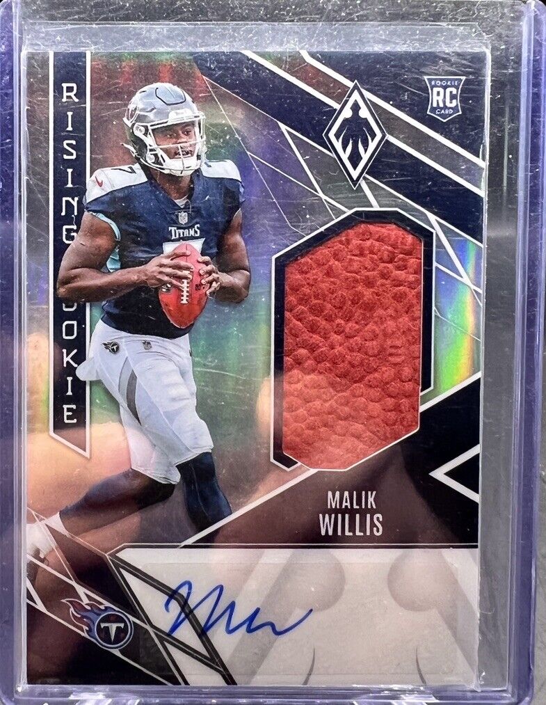 2022 Panini Phoenix Malik Willis Rising Rookie RPA Football Relic # /50 RC Auto