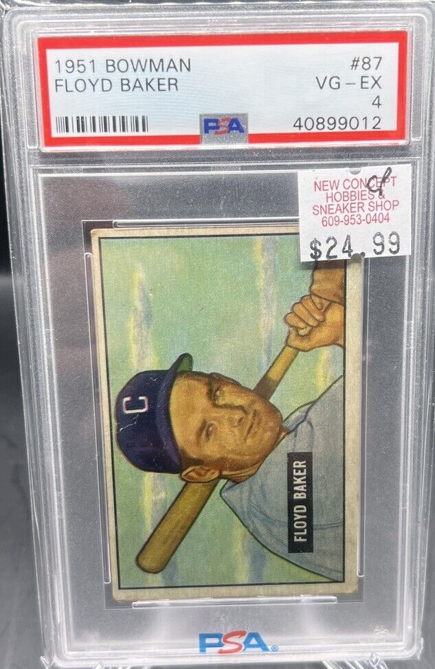 1951 Bowman #87 Floyd Baker Chicago White Sox PSA 4 VG-EX