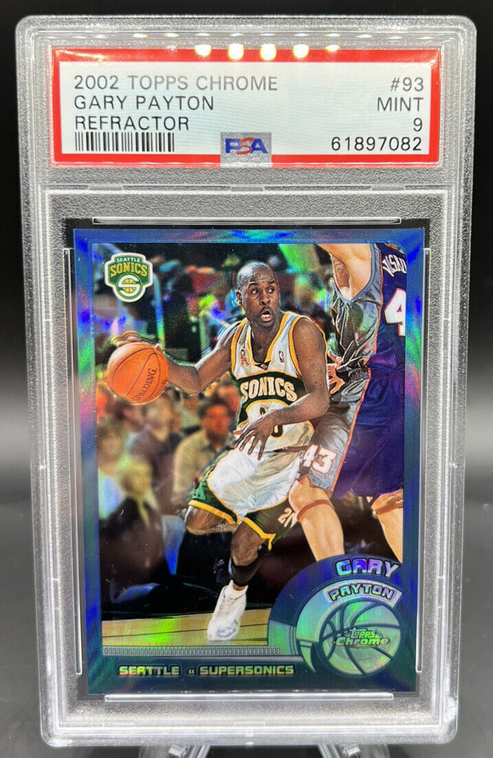 2002-03 Topps Chrome Gary Payton Refractor #93 PSA 9 Supersonics!!! HOF!!!