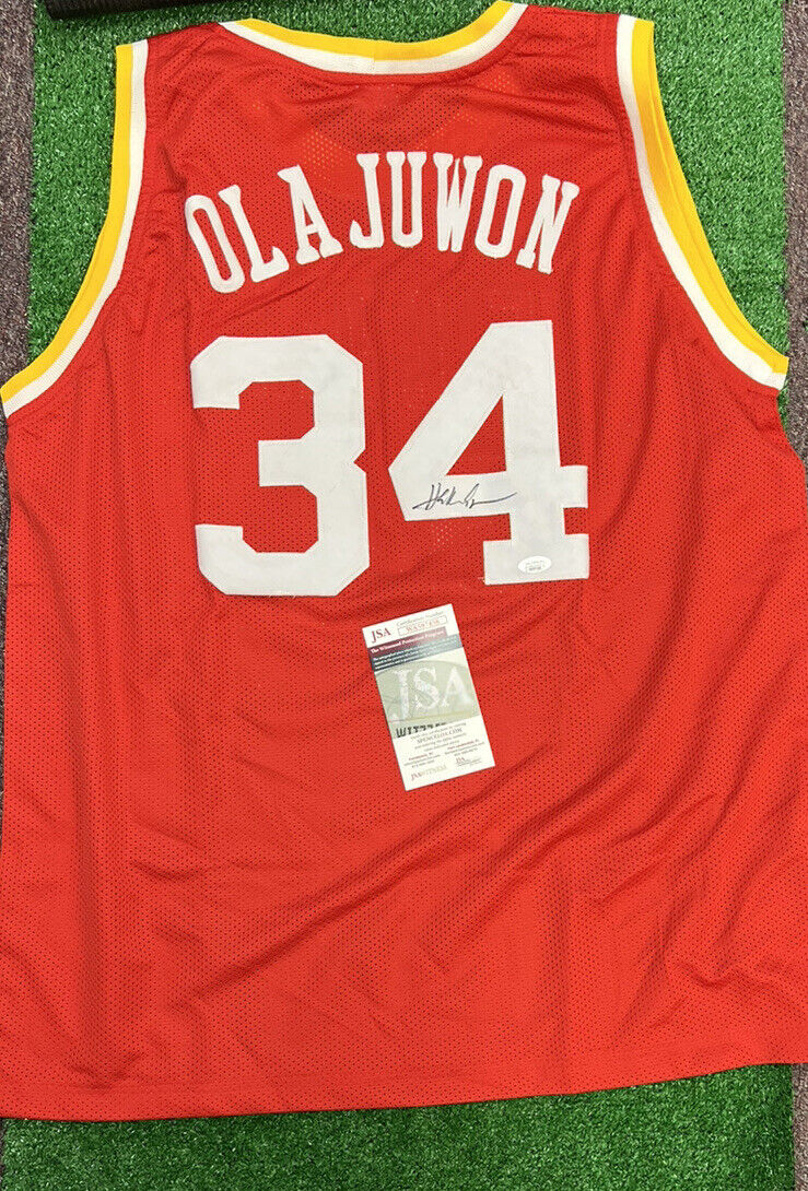 Hakeem Olajuwon Signed Autograph THE DREAM CUSTOM Jersey JSA COA