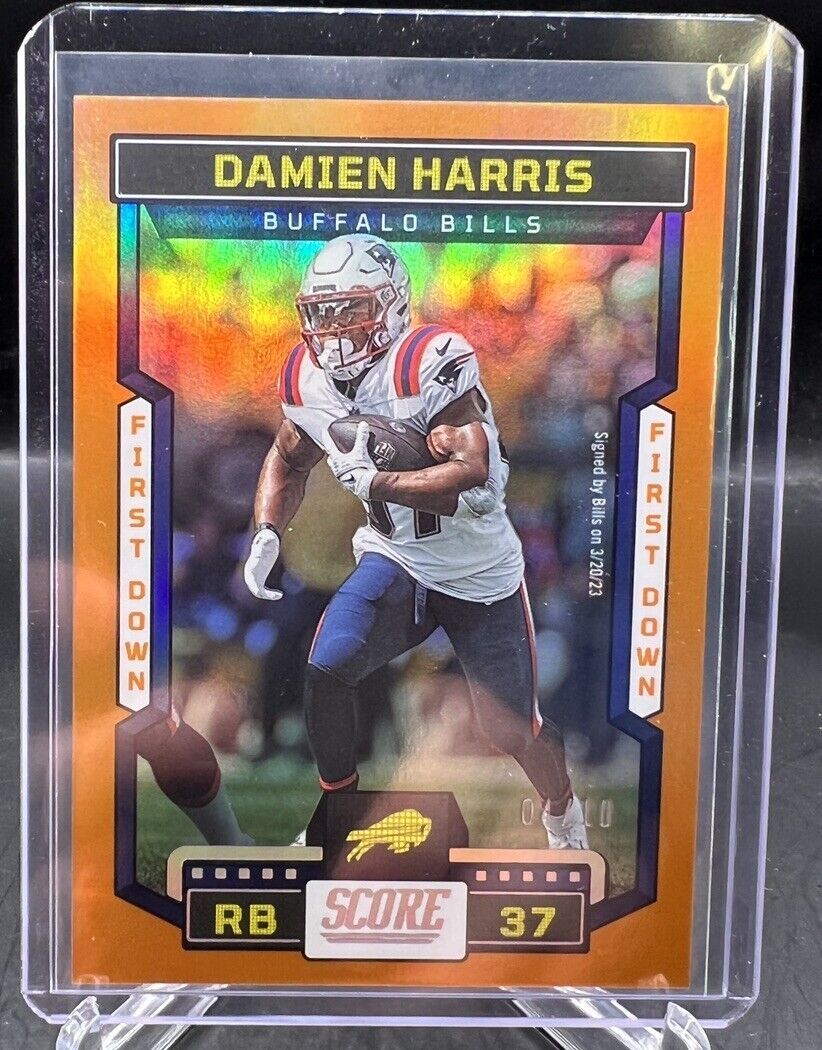 2023 Panini Score Gold foil Damien Harris #'d/10! SSP! BILLS!