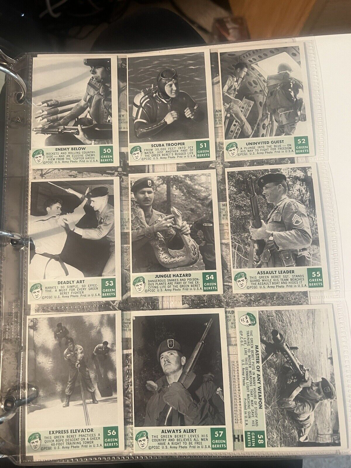 1966 Philadelphia Gum Green Berets, Complete Set of 66!!