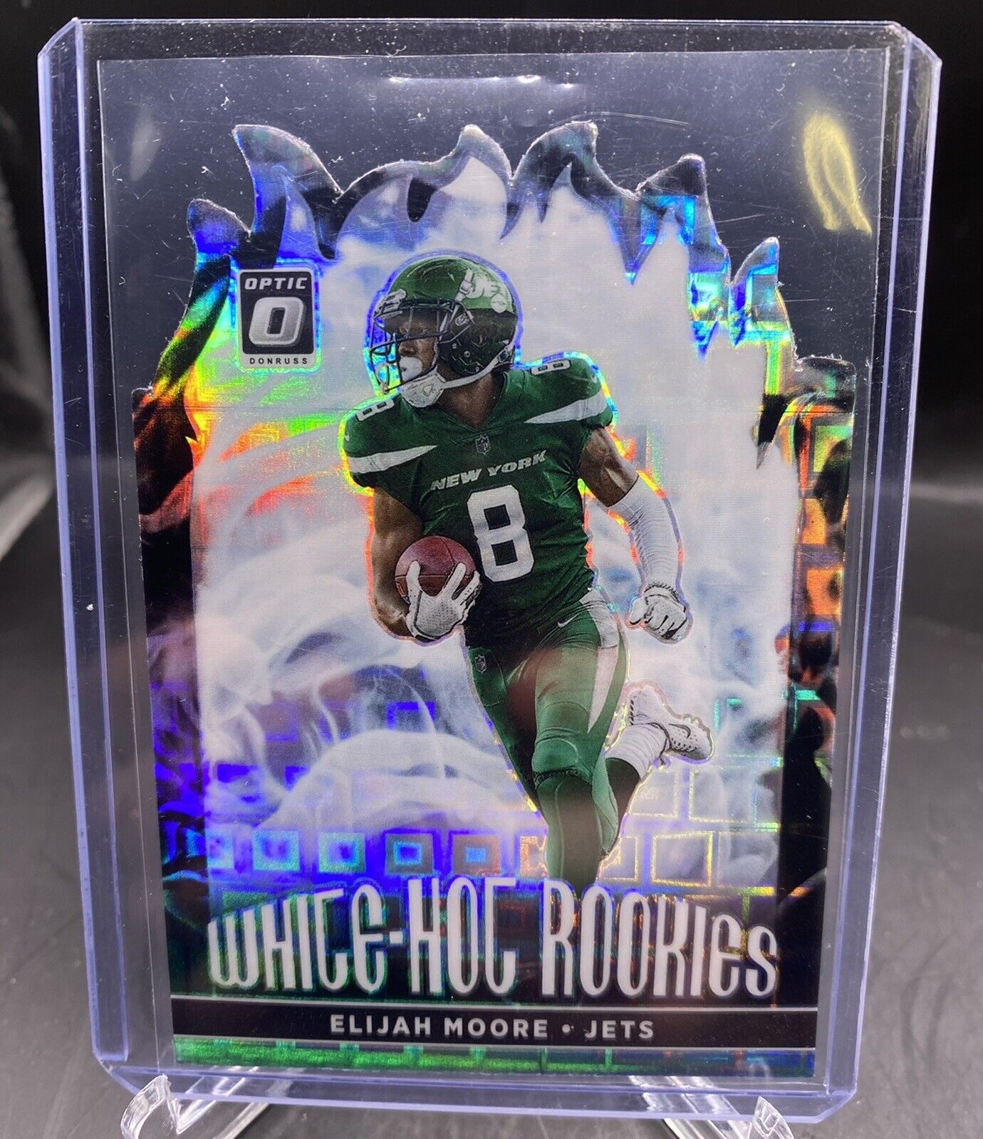 2021 Panini Donruss Optic Elijah Moore White Hot Rookies Black Pandora /25