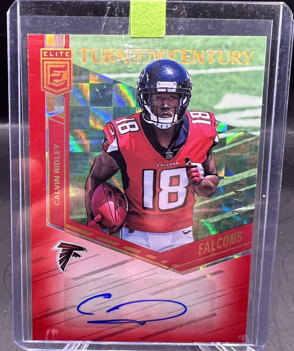 2018 Donruss Elite Turn of The Century Calvin Ridley Red Auto #'d/49 RC! FALCONS