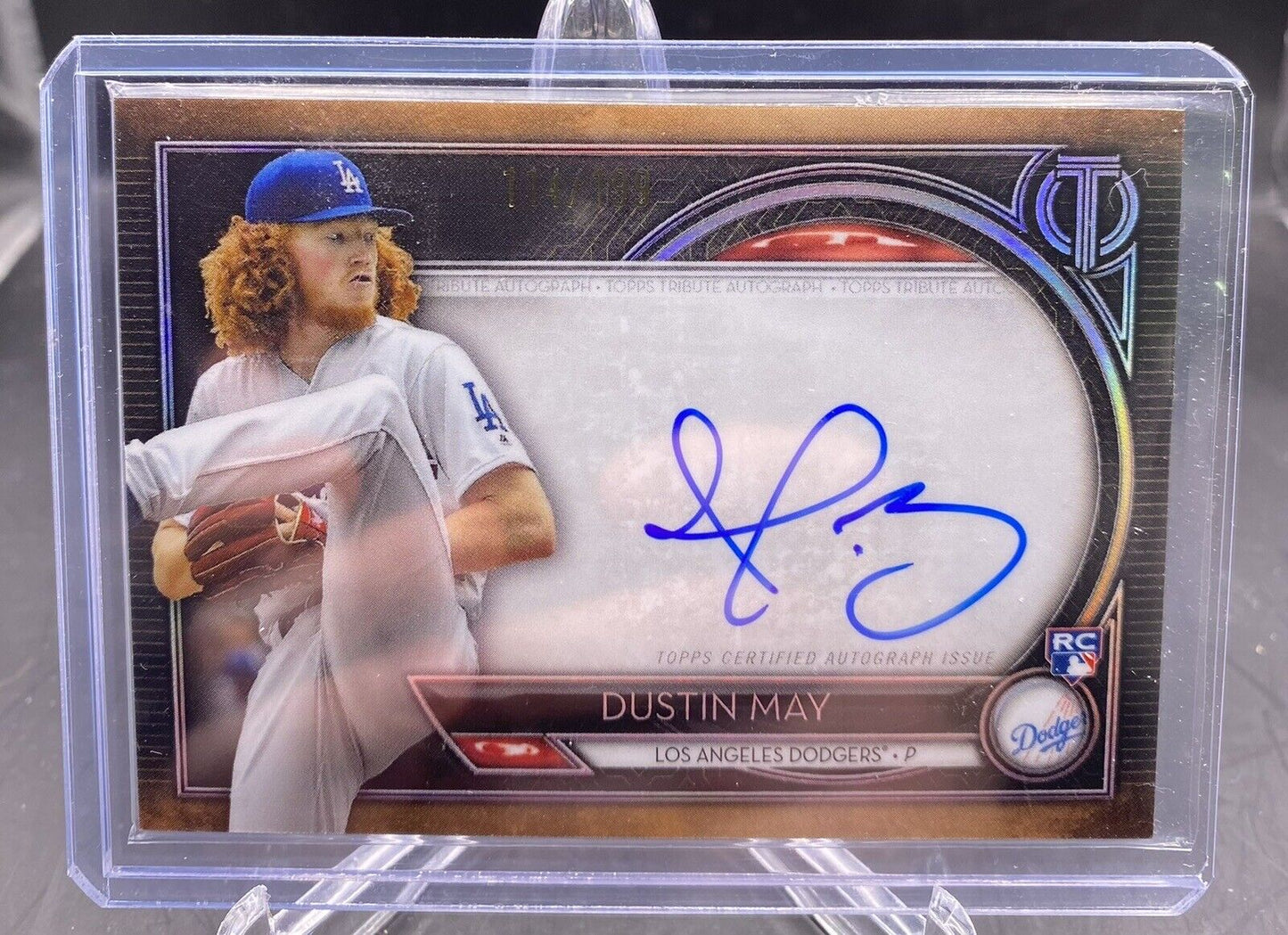 2020 Topps Tribute Tribute Auto /199 Dustin May #TA-DMA Rookie Auto RC