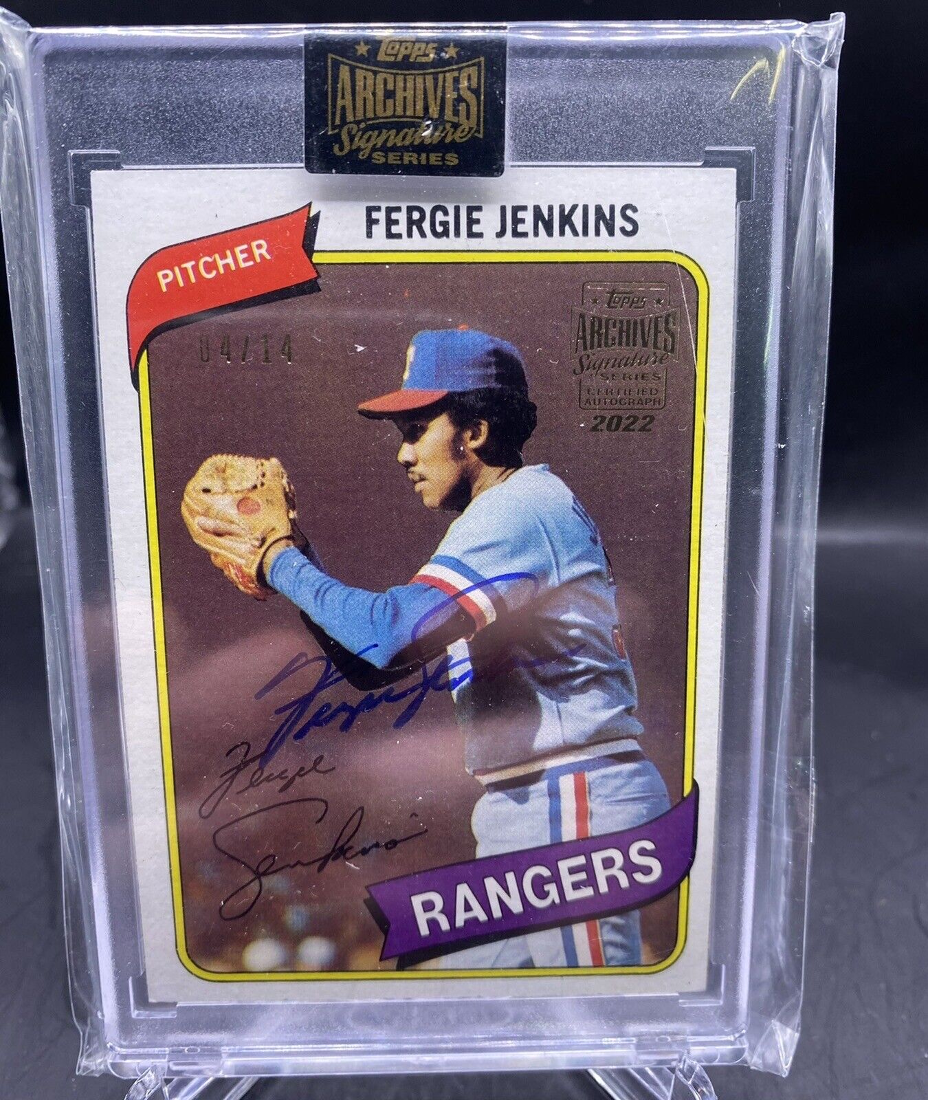 2022 Topps Archives 1980 TOPPS FERGIE JENKINS #'d /14 AUTO  HOF TEX RANGERS